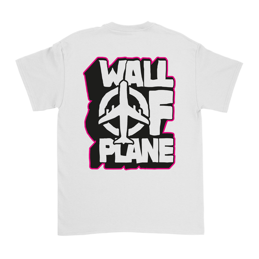 T-shirt Wall of Plane| Print Front Pink & Back