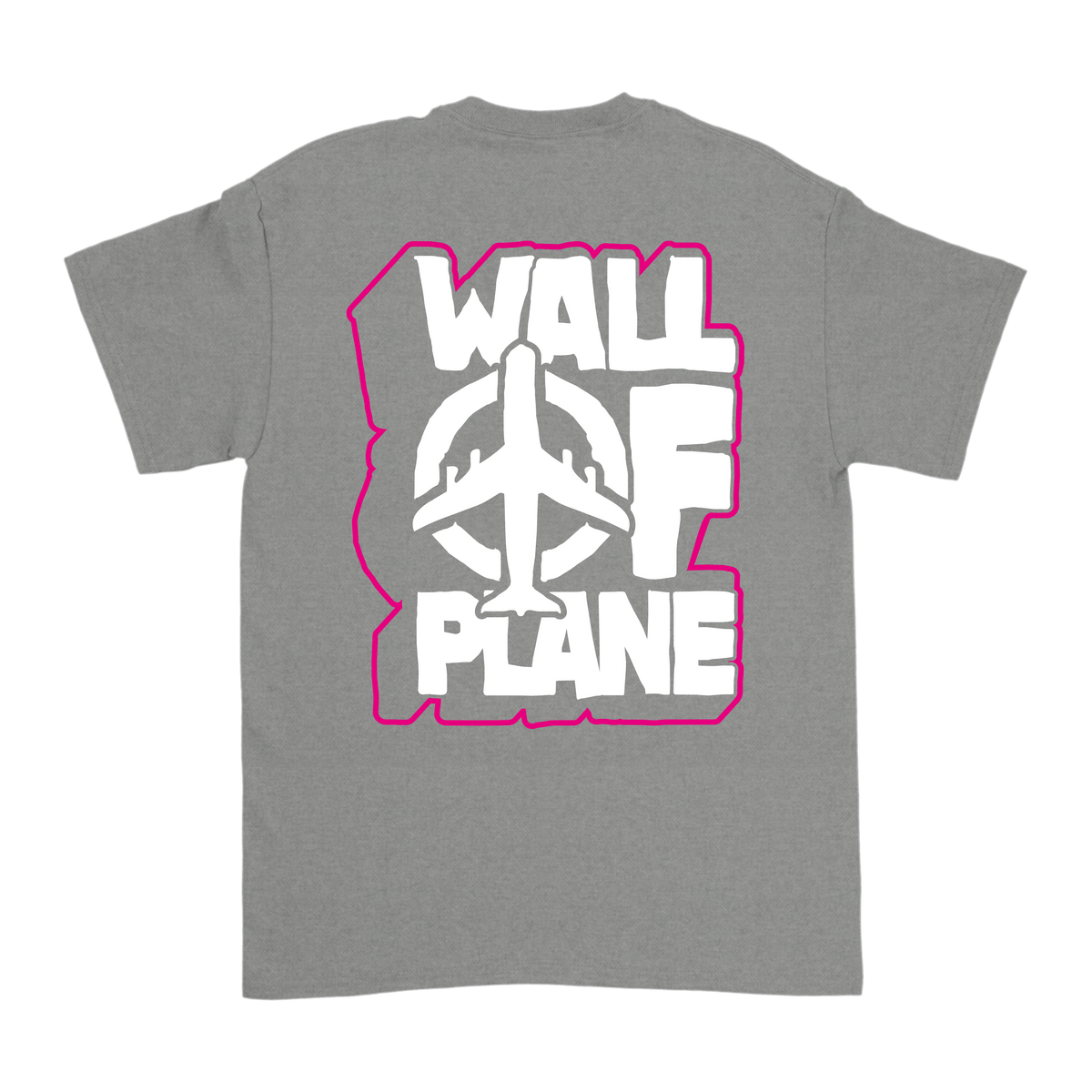 T-shirt Wall of Plane| Print Front Pink & Back