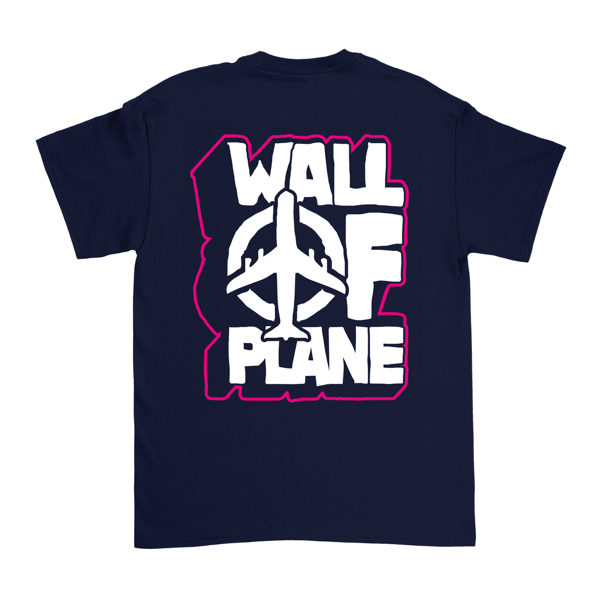 T-shirt Wall of Plane| Print Front Pink & Back