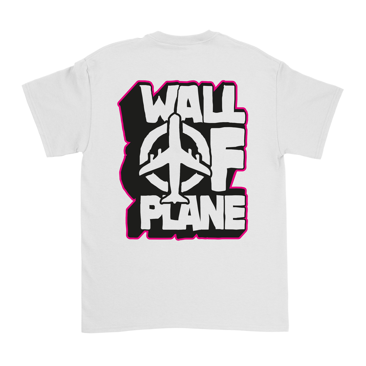 T-shirt Wall of Plane| Print Front Pink & Back