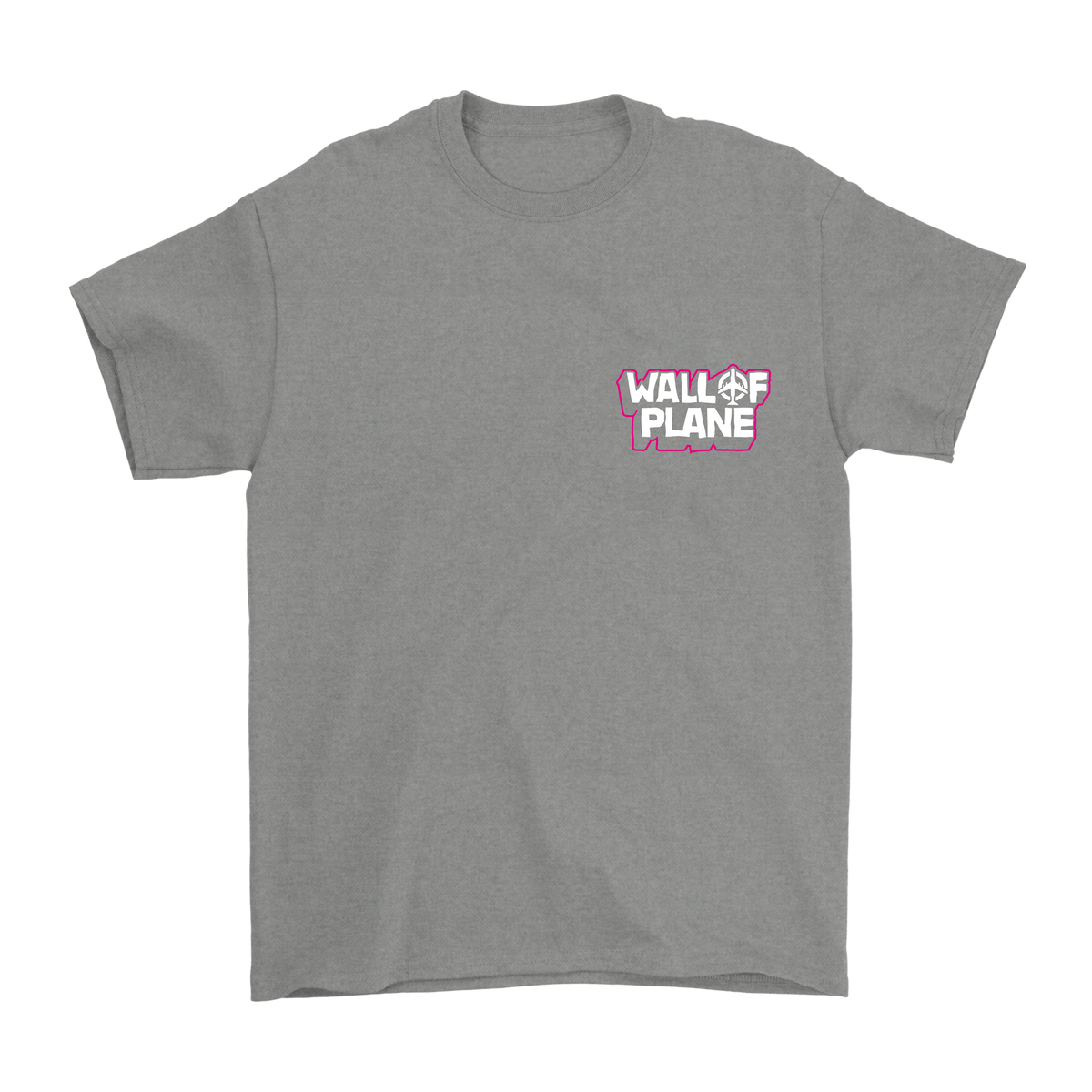 T-shirt Wall of Plane| Print Front Pink & Back