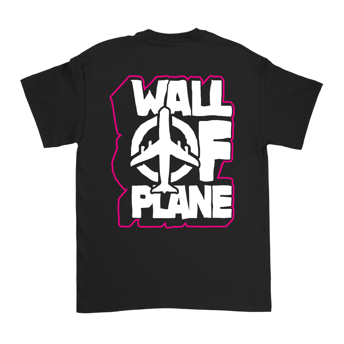 T-shirt Wall of Plane| Print Front Pink & Back